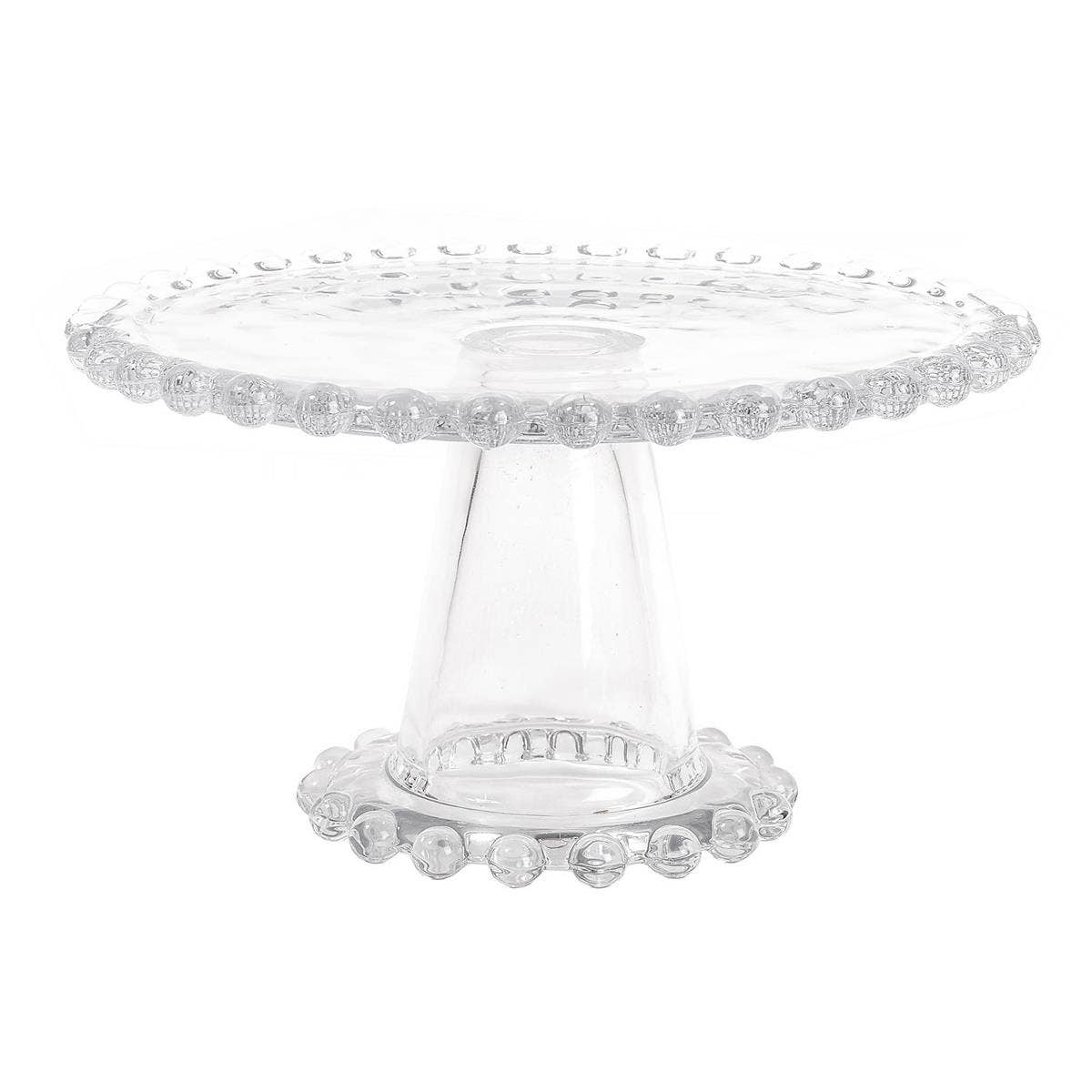 Truu Design Hobnail Glass Cake Stand, 10.4"Dx4.5"