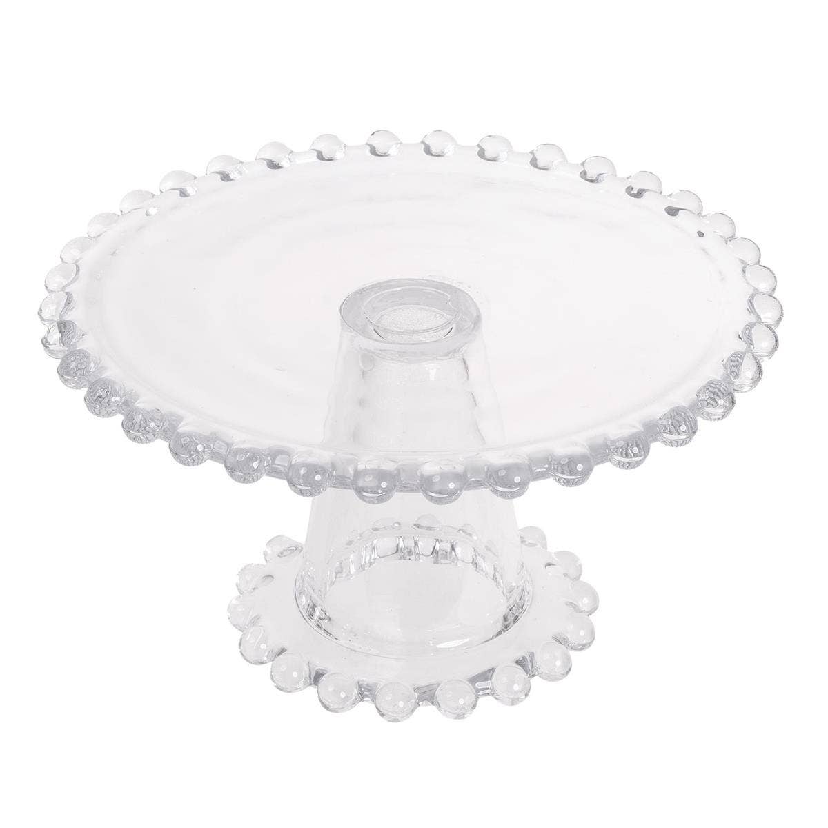 Truu Design Hobnail Glass Cake Stand, 10.4"Dx4.5"