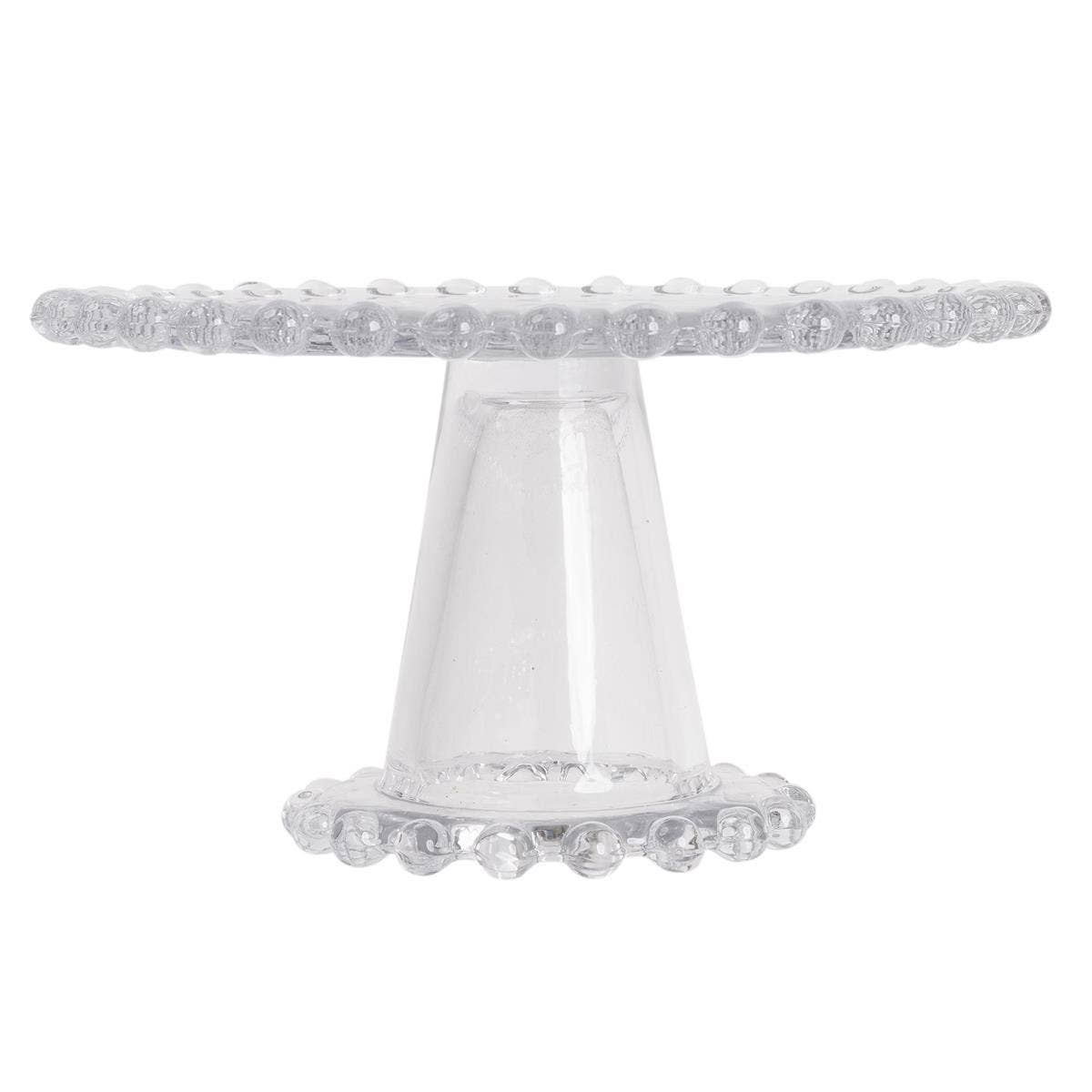 Truu Design Hobnail Glass Cake Stand, 10.4"Dx4.5"